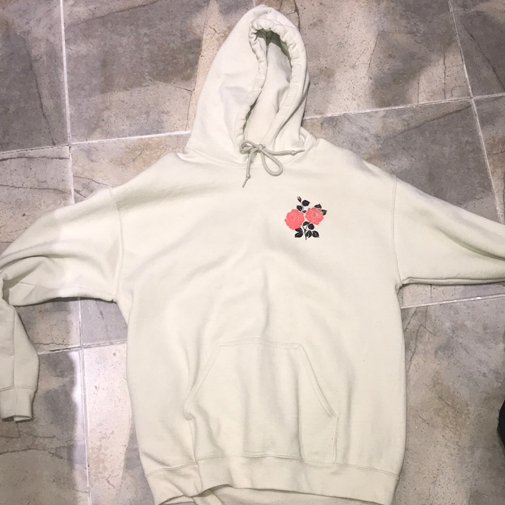 Beige Floral Hoodie